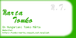 marta tomko business card
